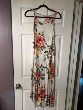 JODIFL Floral Maxi Dress in White, Red & Green